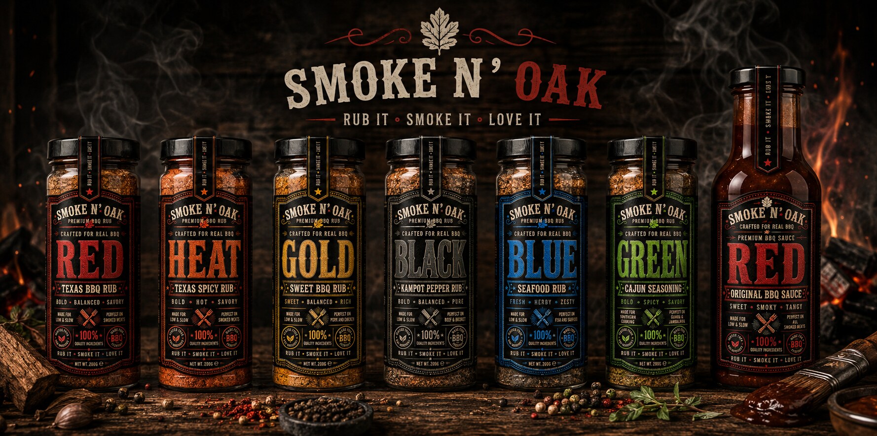 Smoke N’ Oak BBQ-kryddor